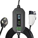 PRIMECOM Level 2 Electric Vehicle (EV) Charger (220V / 240Volt, 16Amp) Portable EVSE Smart Electric Car Charger, 30', 40', and 50 Feet Lengths (NEMA 10-30P, 40 Feet)