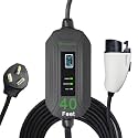 PRIMECOM Level 2 Electric Vehicle (EV) Charger (220V / 240Volt, 16Amp) Portable EVSE Smart Electric Car Charger, 30', 40', and 50 Feet Lengths (NEMA 10-50P, 40 Feet)