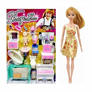 dollhouse playset portable sets house 20 accessories with 1 doll dollhouse playset for girl39s pack of 2