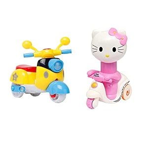 unbreakable funny cartoon pull back friction power diecast toy vehicle push and go crawling toys for boys and girl39s kids 3 years multicolor kittyscooter