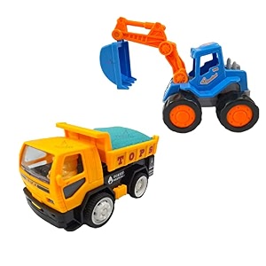 unbreakable funny cartoon pull back friction power diecast toy vehicle push and go crawling toys for boys and girl39s kids 3 years multicolor trunch jcb-tops truck-combo-02