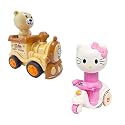 Unbreakable Funny Cartoon Pull Back Friction Power diecast Toy Vehicle Push and Go Crawling Toys for Boys and Girl's Kids, 3 Years (Multicolor) (Happy TRAIN-KITTY-COMBO-02)