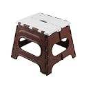 Primelife 12 Inches Super Strong Folding Step Stool for Adults and Kids, Kitchen Stepping Stools, Garden Step Stool Kitchen Stool (12 inch, Brown - White)