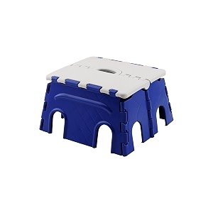 primelife 7 inches super strong folding step stool for adults and kids kitchen stepping stools garden step stool blue-whiteprime