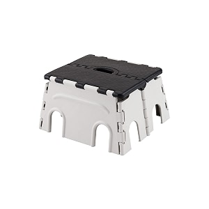 primelife 7 inches super strong folding step stool for adults and kids kitchen stepping stools garden step stool standard black-white-prime