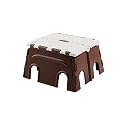 Primelife Folding Step Stool 7 Inch - Brown White | Super Strong Plastic Stool for Adults &amp; Kids | Multi Purpose Kitchen Bathroom Garden Step Stool | Portable Compact Foldable Stool
