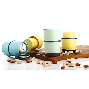 primelife plastic 3 in 1 dry fruit cutter multipurpose kitchen cutter with 3 steel blade dry fruit cutter for almonds cashews chocolate cheese and butter - multicolour dry fruit cutter