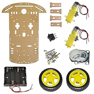 ct-ps-2wdkit 2wd smart robot bot with chassis bo motor wheels clamps speed encoder battery box switch - diy robot chassis