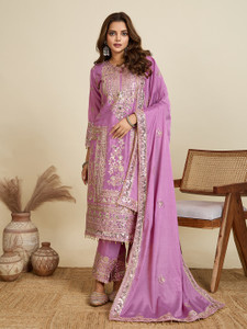 Primesky Embellished Kurta Trouser Pant Dupatta