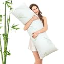 Primesoft Body Pillow for Adults, Memory Foam Long Pillow for Side Sleeper, Fluffy and Firm Full Body Pillow with Removable Pillowcase,Adjustable Filling,20×54 Inch,Green