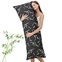 Primesoft Full Body Pillow with Removable Pillowcase for Adults,（Memory Foam Filling）（Long Pillow for Side Sleepers） （Fluffy and Firm）（Adjustable Filling）（20×54 Inch，Black）