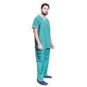 Primestore India Unisex Scrub Suit set with Piping V-Neck 3 Pocket Top and Cargo Type Trouser (32 xx small, hunter green)