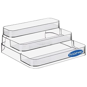 primeway plastic 3 tier spice kitchen rack  cabinet organizer  pantry countertop  bathroom shelf  office desk organizer  fridge  storage  267x248x10cm
