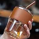 PrimeWorld 435 ml Amber Sippers Set of 1 Pc Cappuccino, Latte, Espresso, Cafe Glass, Coffeee, Juice, Glass Coffeee, Drinking Sipper Iced Coffeee, Coffeee Cocktail Beer Coffeee Tea Sippers