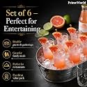 PrimeWorld European 300 ml Istanbul Water Glasses Set of 6 pcs - Tall Drinking Glasses for- Water, Juice, Cold drink, Mojito, Cocktail, Lead-Free, Perfect for Home, Restaurants and Parties