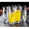PrimeWorld European 31O Ml Barrel Hi Ball Glasses Set Of 6 Pcs - Tall Drinking Glasses For- Water,Juice,Colddrink,Mojito,Cocktail,Lead-Free,Perfect For Home,Restaurants And Parties,White,310 ML