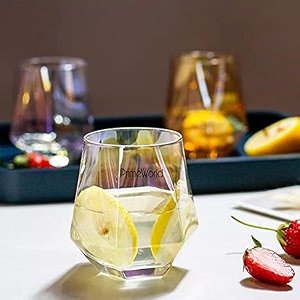 primeworld european 300 ml aquatic glasses set of 6 pcs - tall drinking glasses for- water juice colddrink mojito cocktail lead-free perfect for home restaurants and parties