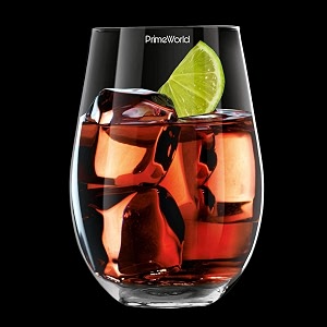 primeworld european crystal clear stemless 300 ml glasses set of 6 pcs - drinking glasses for- water juice colddrink mojito cocktail lead-free perfect for home restaurants and parties