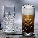 PrimeWorld European Crystal Glass Lead-Free Timeless Water Tall Drinking Glasses (300 ml )- Set of 6 pcs