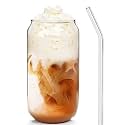 PrimeWorld Mekamaru Can Glass 550ml Set of 1 Pc for Juice,Water,Smoothies,Mixed Drinks,Soda,Beer,Whiskey,Cocktai,Mocktail, Cold Drinks, Ice Coffee, Cup Great for Soda Boba Tea Glasses