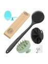 PRIMIZA Bath combo Include back brush/Face Scrubber/Body Scrubber/Scalp Massager/Hooks