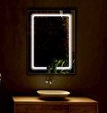 PRINCE ART 18x24 Inch LED Wall Mirror Glass with Touch Sensor Lights for Home Decor HD36 Bathroom Mirror (Rectangle Finish : Polished)