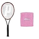 Prince TXT Beast 98 tennis racket with Wristband PNK/WHT