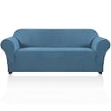 PrinceDeco Couch Covers for 3 Cushion Couch Sofa Pet Friendly Extra Large Couch Cover for Oversized Sofa Washable Furniture Protector Fitted Sofa Slipcovers Stay in Place(XL Sofa, Dusty Blue)