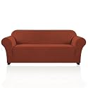 PrinceDeco Couch Covers for 3 Cushion Couch Sofa Pet Friendly Extra Large Couch Cover for Oversized Sofa Washable Furniture Protector Fitted Sofa Slipcovers Stay in Place(XL Sofa, Rust)