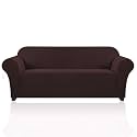 PrinceDeco Couch Covers for 3 Cushion Couch Sofa Pet Friendly Extra Large Couch Cover for Oversized Sofa Washable Furniture Protector Fitted Sofa Slipcovers Stay in Place(XL Sofa, Brown)