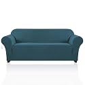PrinceDeco Oversized Stretch Sofa Cover Slipcover 1-Piece, Spandex Jacquard Fabric Universal Couch Cover for 3 Cushion, Washable Non Slip Sofa Cover, Pet Friendly (XL Sofa 101"-110", Deep Teal)