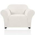 PrinceDeco Stretch Chair Cover Chair Slipcovers with Arms 1-Piece Chair Sofa Slipcovers or Living Room Non Slip Armchair Cover Furniture Protector Dogs Pet Friendly(Armchair,Porcelain)