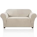 PrinceDeco Stretch Loveseat Sofa Cover Slipcover Couch Cover for 2 Cushion Sofa Washable Sofa Cover for Pets Friendly Furniture Protector Covers with Non Slip Bottom(Loveseat, Island Fossi)