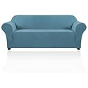 PrinceDeco Stretch Sofa Cover Slipcover 1-Piece, Spandex Jacquard Fabric Universal Couch Cover for 3 Cushion, Washable Non Slip Sofa Cover, Pet Friendly (Large Sofa 90"-100",Storm Blue)