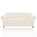 PrinceDeco Stretch Sofa Slipcover 1 Piece Sofa Cover for 3 Cushion Couch Furniture Protector/Cover Couch with Elastic Bottom Soft and Durable Sofa Cover Pet Protector (Sofa, Cream)