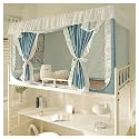 Princess Bed Netting Canopy for Girls Canopy Bed Frame Post Poles with Curtains Mosquito Net Bed Frame Curtain Brackets for Student Dormitory,Green,80 * 90cm