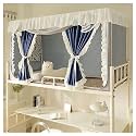 Princess Bed Netting Canopy for Girls Canopy Bed Frame Post Poles with Curtains Mosquito Net Bed Frame Curtain Brackets for Student Dormitory,Blue,80 * 110cm