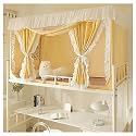 Princess Bed Netting Canopy for Girls Canopy Bed Frame Post Poles with Curtains Mosquito Net Bed Frame Curtain Brackets for Student Dormitory,Yellow,80 * 110cm