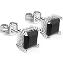 Princess Cut Cubic Zirconia Diamond Stud Earrings for Men