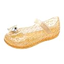 Princess Dress Sandals Jelly Shoes for Toddler Girls Size 8, Blue Bird Nest Layered Lines Mary Jane Flats Childrens Clear Glitter with Hollow-Carved