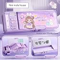 Princess Style Pencil Case Cartoon Large Capacity Writing Case Multi-Function Code Lock Pencil Case Return Gifts for Kids