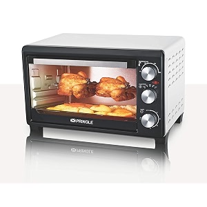 pringle oven toaster griller otg - 28 litres black - with rotisserieauto-shut off heat-resistant tempered glass multi-stage heat selection 28liters