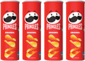 Pringles Potato Chips Original Pack of 4, Salted Flavor, Crispy Snack for Game Nights Chips (4 x 107 g)