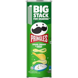 pringles sour cream amp onion flavour  potato chips  sour cream amp onion flavored potato chips  crispy snack  crunchy snack food for movies games amp more  on-the-go can  141g
