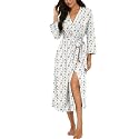 PrinStory Robes for Women 3/4 Sleeve Long Bath Robe XS-4XL