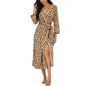 PrinStory Robes for Women 3/4 Sleeve Long Bath Robe XS-4XL
