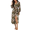 PrinStory Robes for Women 3/4 Sleeve Long Bath Robe XS-4XL