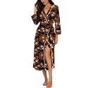 PrinStory Robes for Women 3/4 Sleeve Long Bath Robe XS-4XL