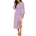 PrinStory Robes for Women 3/4 Sleeve Long Bath Robe XS-4XL
