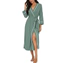 PrinStory Robes for Women 3/4 Sleeve Long Bath Robe XS-4XL